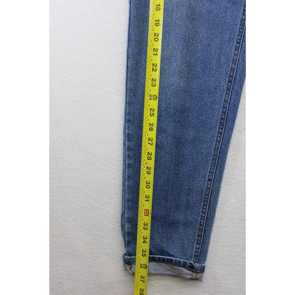 Women's High Rise Tapered Jeans Size 5 Blue Denim Mom Jeans High Waist